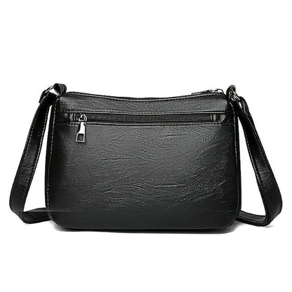 Faux Crossbody Black Bag Stylish Leather – Women's