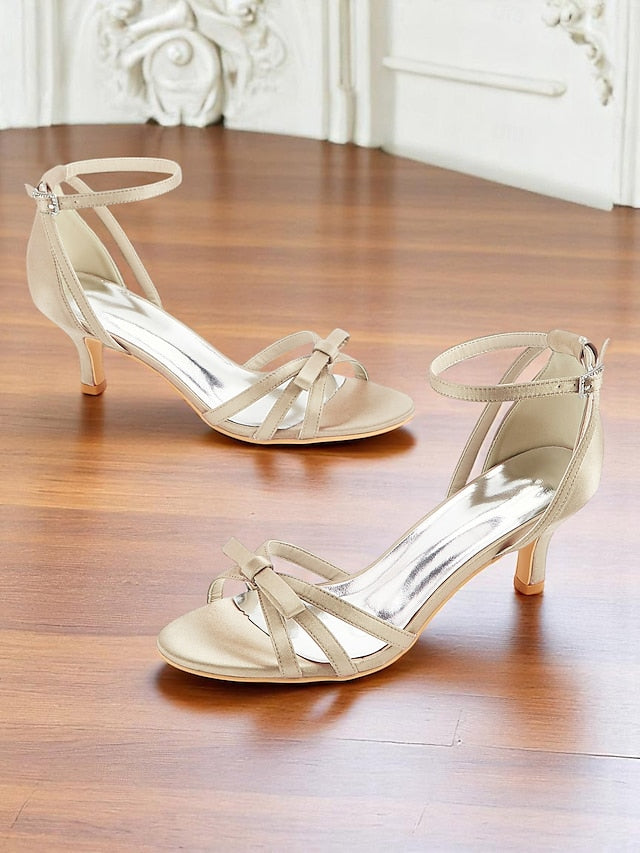 Women's Green Strappy 1950s Kitten Satin Vintage Heel