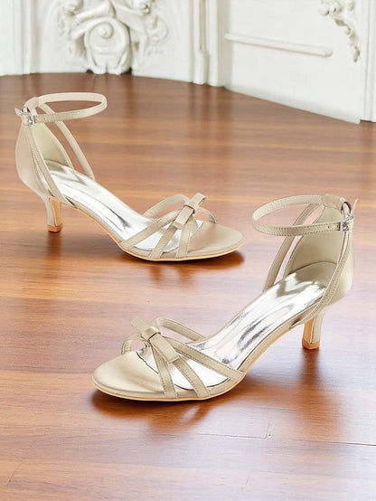 Women's Green Strappy 1950s Kitten Satin Vintage Heel