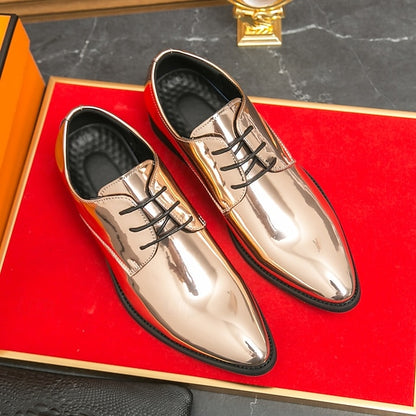 Patent Formal Green – for Men Lace-Up Shoes Leather Glossy