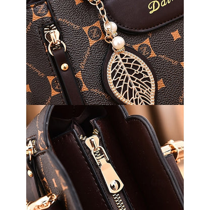 Accents Elegant Faux with Red Women's and Leather Handbag