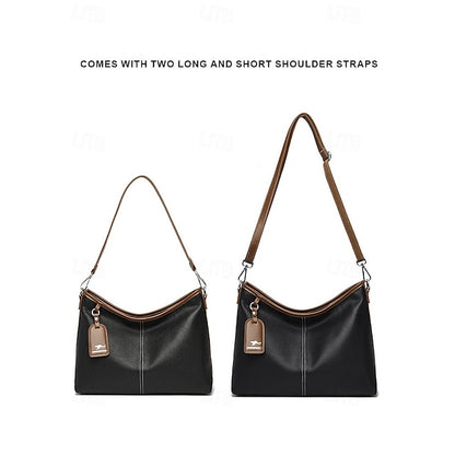 Bag Brown Hobo Leather Faux with Accents Green