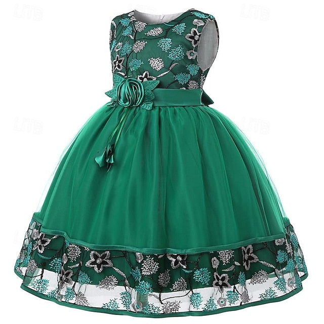 Sleeveless Girl Flower Girls' 3D Party Dress