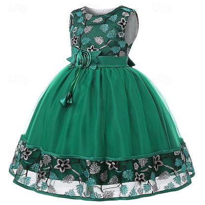Sleeveless Girl Flower Girls' 3D Party Dress