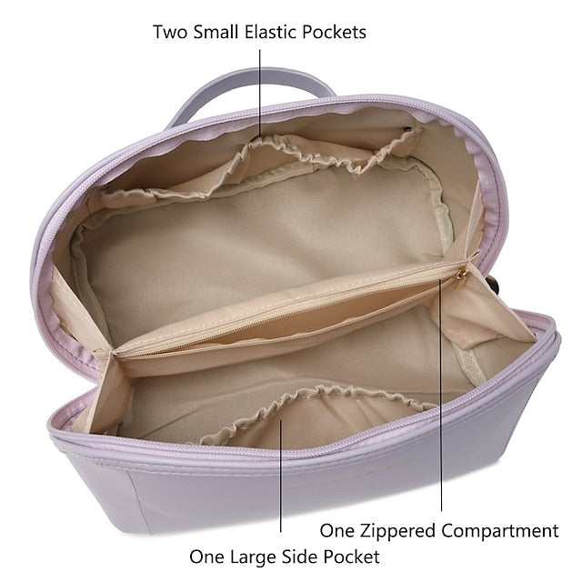 Women's Cosmetic Makeup Handbag Leather PU Bag Travel