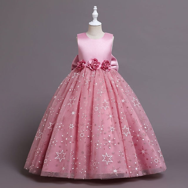 Dress Line Little Girls' Kids Wedding Party A Flower