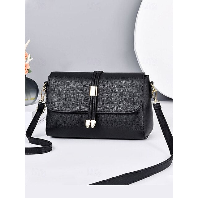 Burgundy Bags in Crossbody Leather Black Women's Faux and