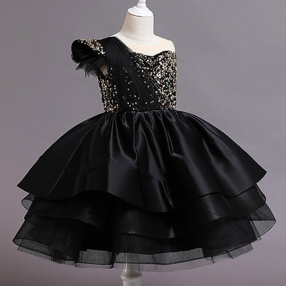 Party Wedding Kids Girls' Sequin Dress Sleeveless