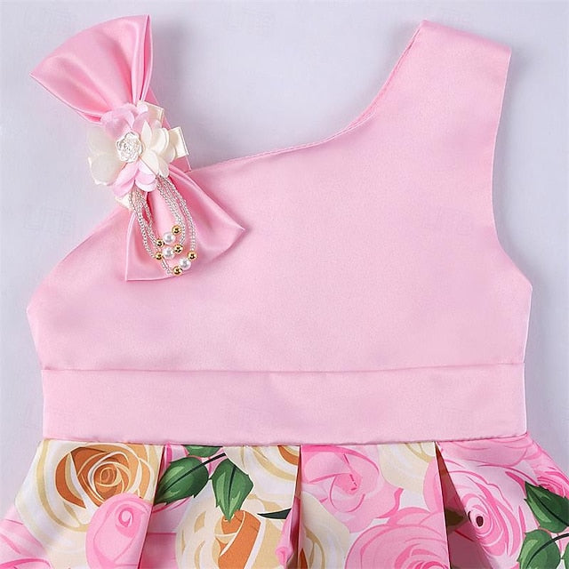 Dress 3D Girls' Sleeveless Easter Summer Party Flower