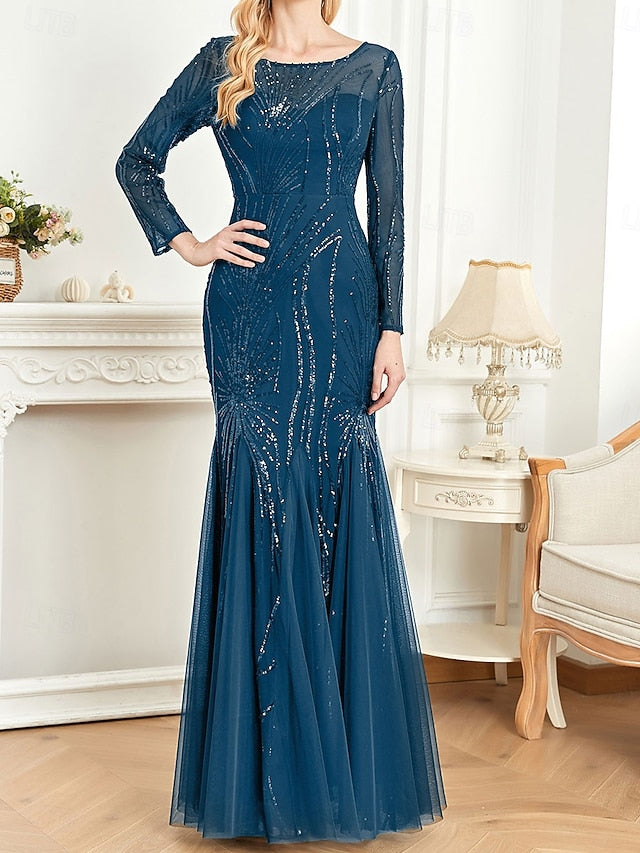 Party Crew the Floor Neck Mother of Dress Elegant Bride