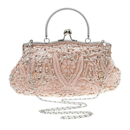 Evening White Clutch Beaded – Vintage Purse Women's