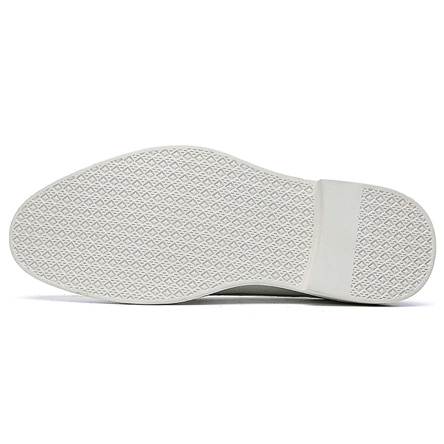 Perforated White Shoes Faux with Leather Men's Oxford