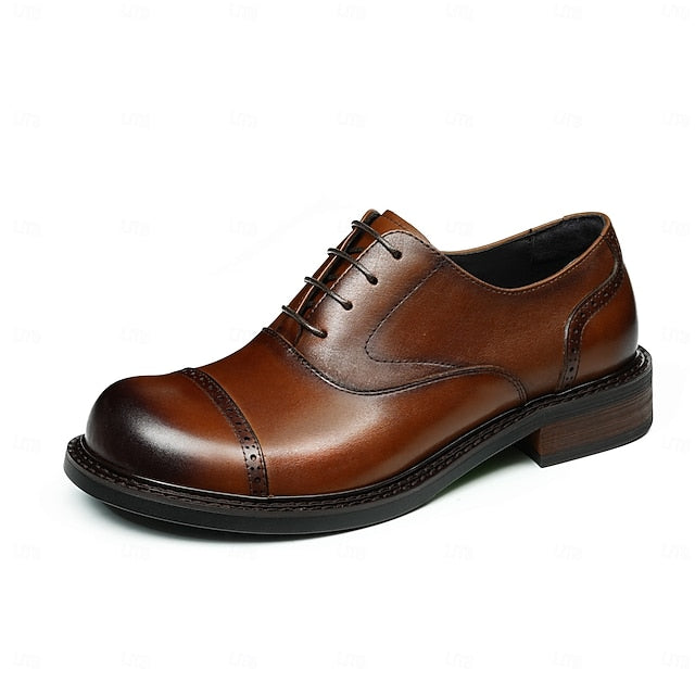Oxford First Shoes- Genuine Cap Men's Leather Toe