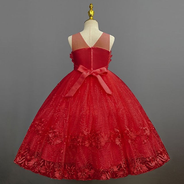 Kids Girl Solid Colored Dress Girls' Flower