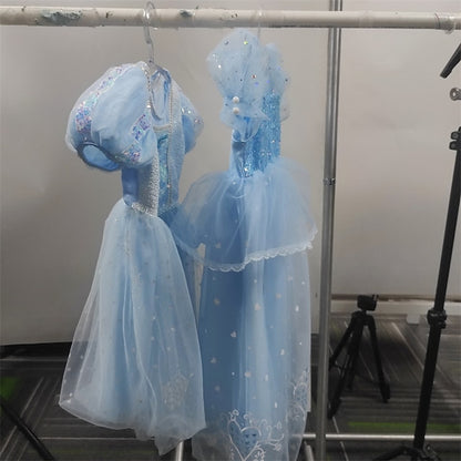 Cloak Cosplay Flower Frozen Girl Elsa Dress Princess