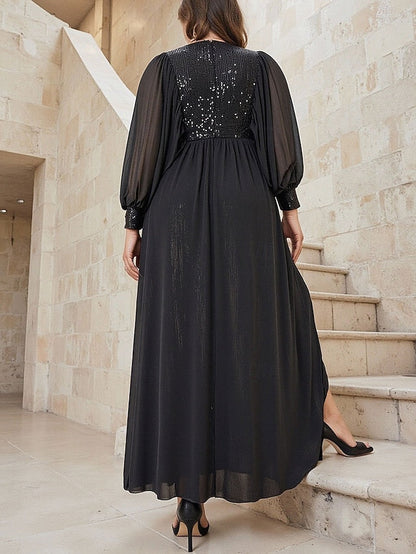 Dress of Size the Sparkle Bride Mother Plus A-Line Black