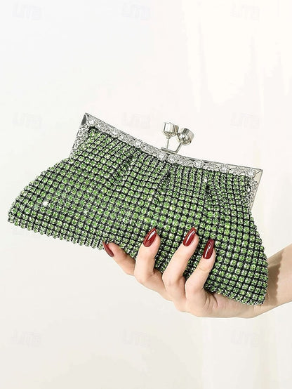 Sage Purse Clutch Women's Rhinestone Vintage Green –
