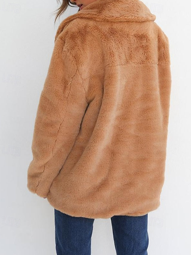 Furs Faux Teddy Warm Women's Coat Comfortable Fur