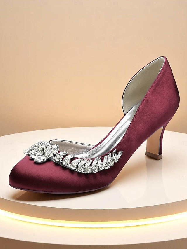 Kitten Round Women's Heels Heel Silver - Satin Low Toe