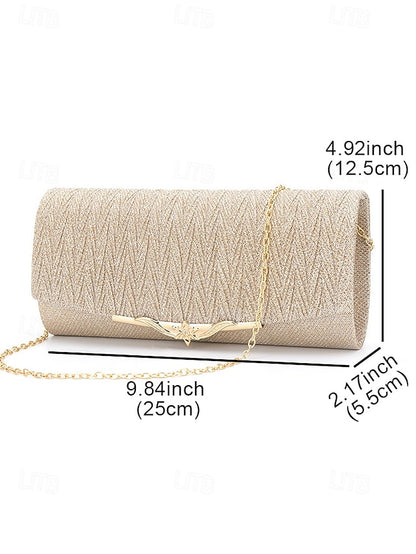 Glitter Women's Elegant Handbag Gold - Clutch Party Evening