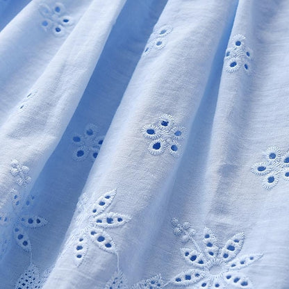 Dresses Princess Cotton Kids Solid Color Sleeveless Summer