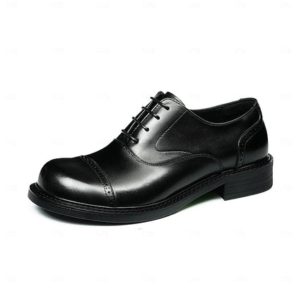 Oxford First Shoes- Genuine Cap Men's Leather Toe