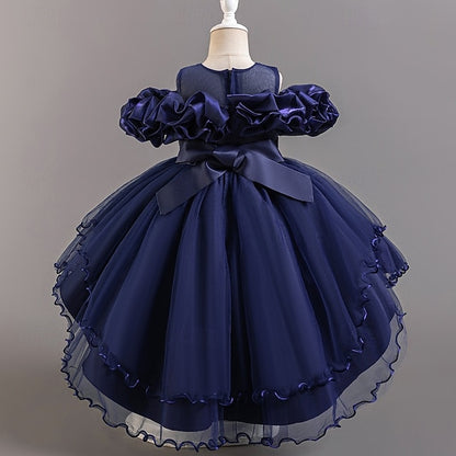 Kids Sleeve Flower Short Dress Party Wedding Floral Girls'