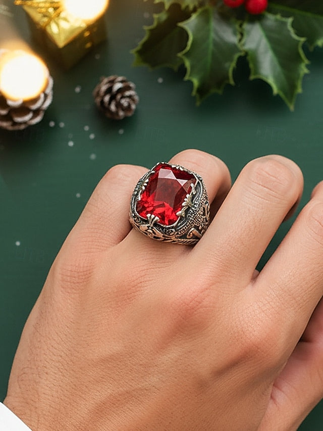 Men's Alloy Gemstone Ring