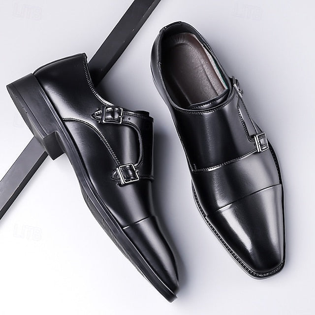 Double Monk Strap – Elegant Shoes Leather Men's
