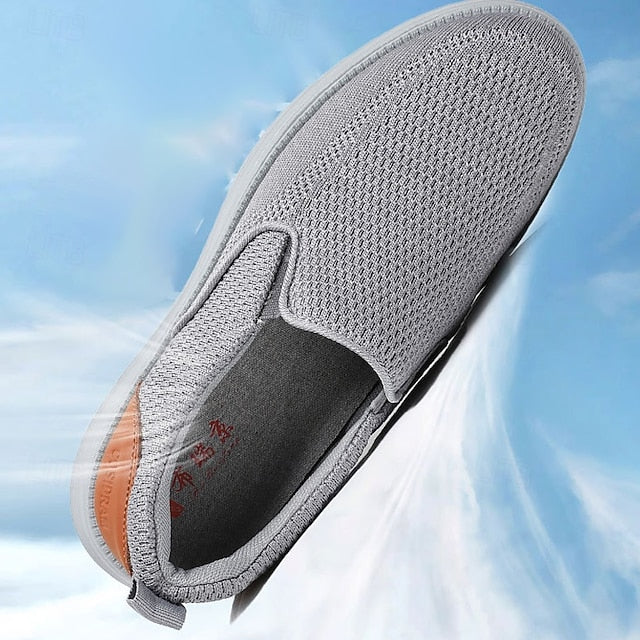 – Sneakers Breathable Navy Men's Knit Stretch Slip-On