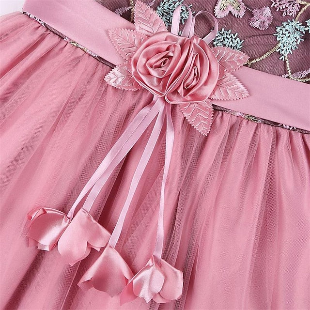 Sleeveless Girl Flower Girls' 3D Party Dress