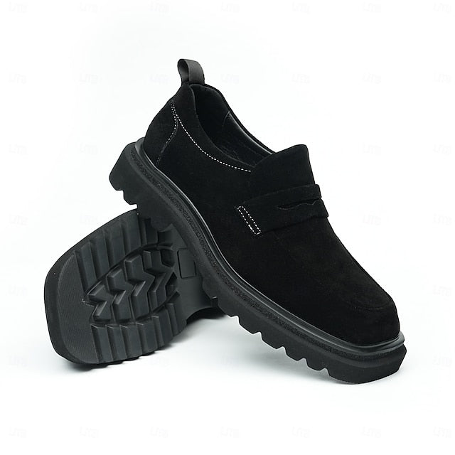 Cowhide Leather Men's Loafers Business Suede -Classic