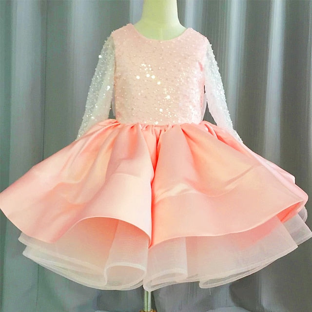 Dress Party Solid Girl's Kids Flower Girls'