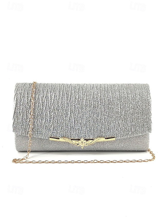 Glitter Women's Elegant Handbag Gold - Clutch Party Evening