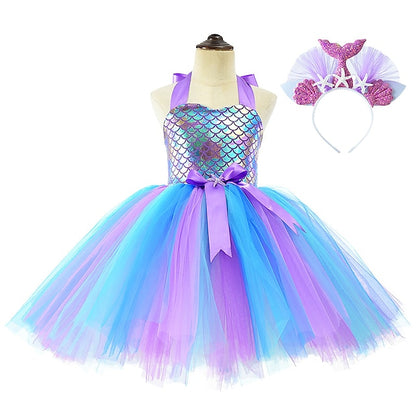 Little Tail Aqua Ariel Princess Flower Girl Mermaid