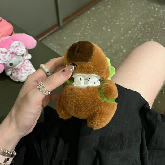 Plush Capybara AirPods Earphone Case GEM039