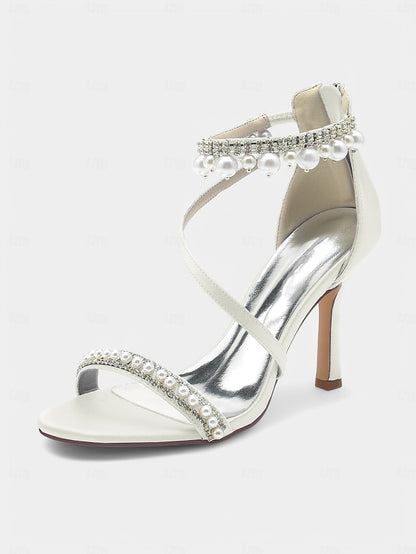 Satin Party Ankle Chic – Strap Pink Pointed-Toe Heels