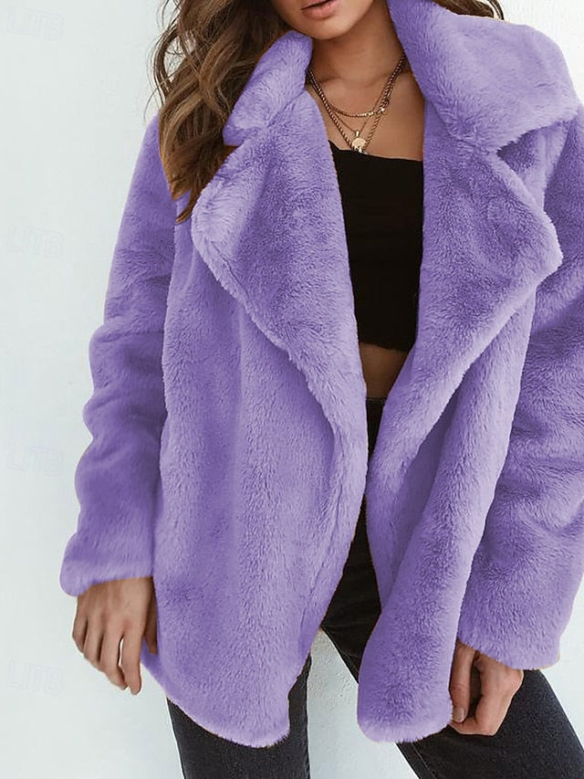 Furs Faux Teddy Warm Women's Coat Comfortable Fur