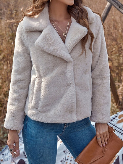 Fur Comfortable Faux Warm Women's Teddy Pocket Coat