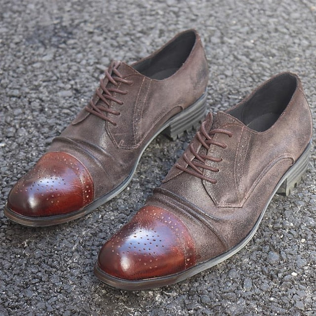 Men's Vintage Shoes Leather Oxford Genuine – Brogue