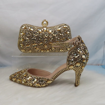 High Rhinestone Shoes Heel Multicolor Wedding Women's with
