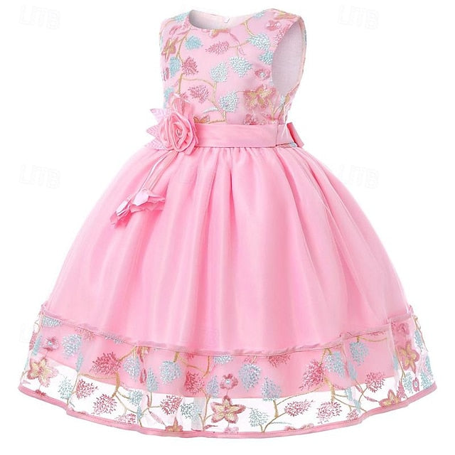 Sleeveless Girl Flower Girls' 3D Party Dress
