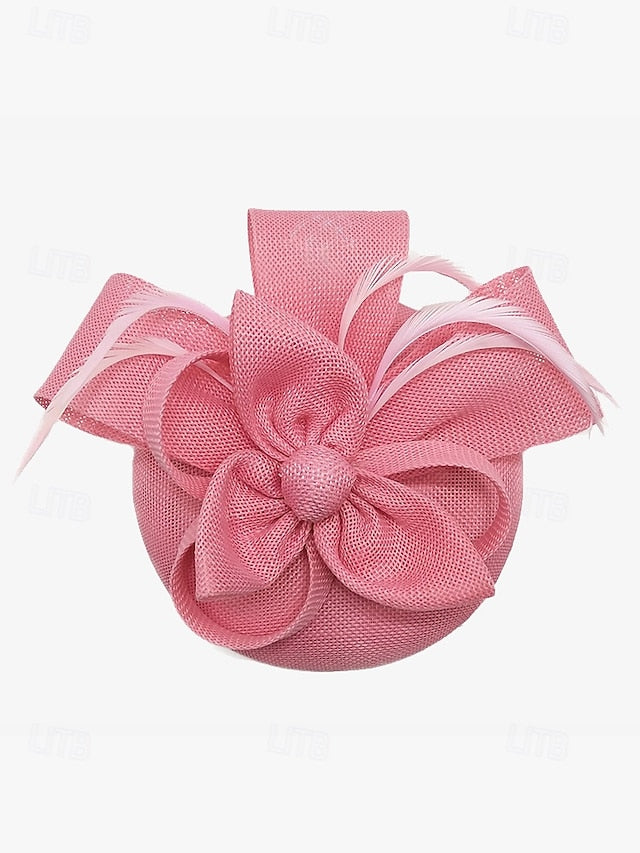 and Feather with Hat Fascinator Bow Accents Women's Green