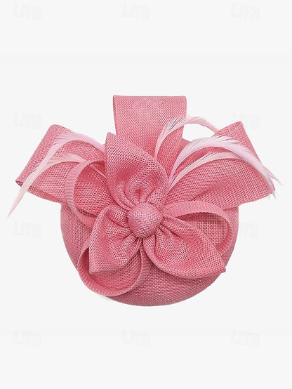 and Feather with Hat Fascinator Bow Accents Women's Green