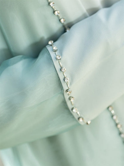 of A-Line Mother Neck Vintage Crew Bride Floor Elegant the Dress