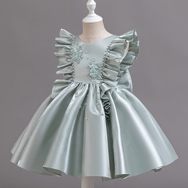 Sleeveless Dress Girls' Wedding Toddler Party Floral