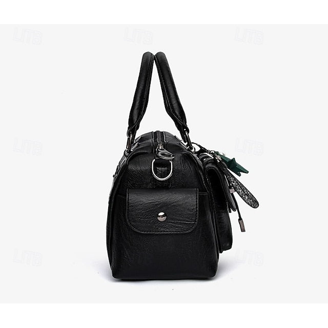 Stylish Large – Women's Blue Leather Handbag Faux