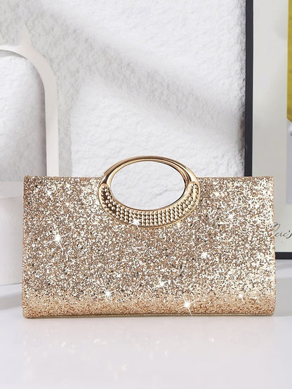 Bag Evening with Women's Silver Glitter Gold Clutch