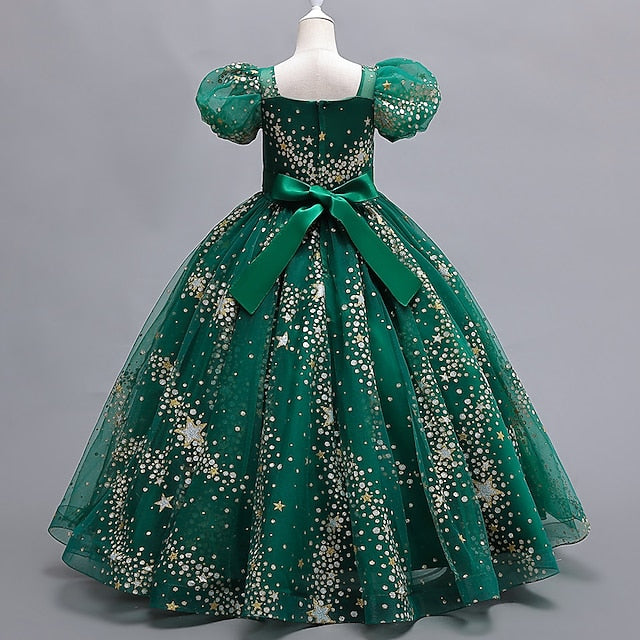 Short Flower Dress Polka Dot Girls' Party Star Kids