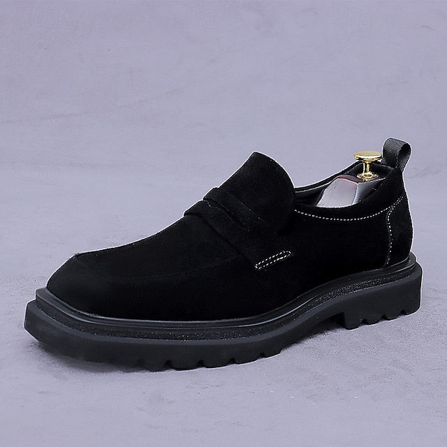 Cowhide Leather Men's Loafers Business Suede -Classic